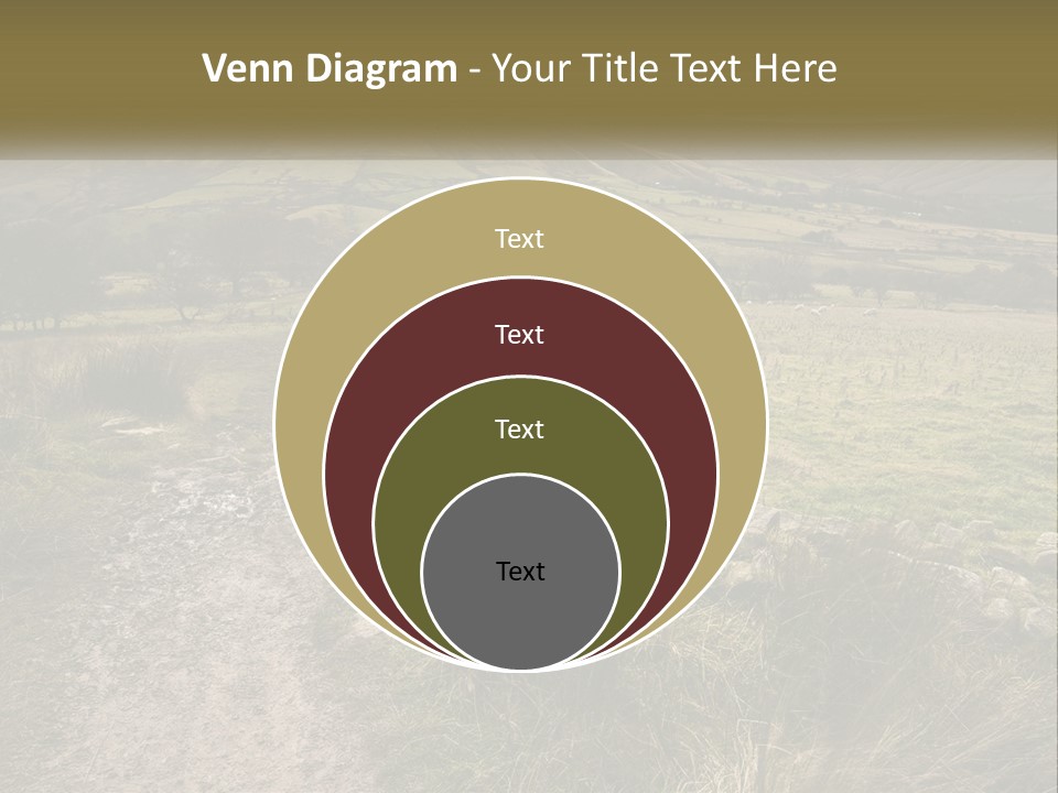 A Dirt Path In A Field With Mountains In The Background PowerPoint Template