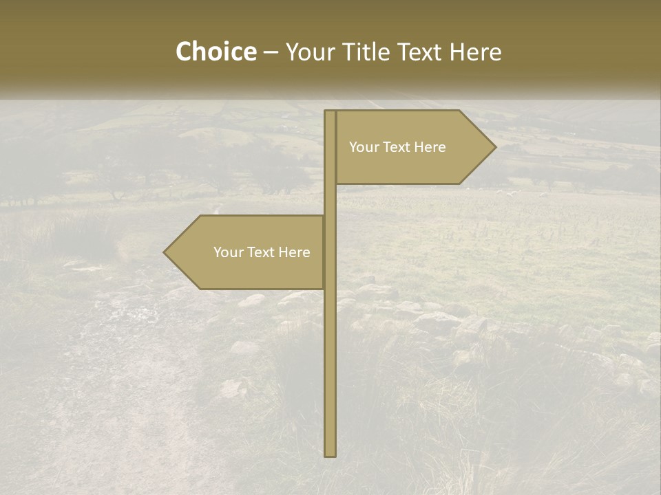 A Dirt Path In A Field With Mountains In The Background PowerPoint Template