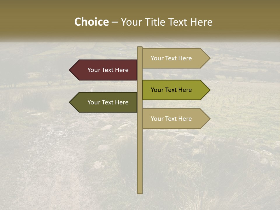 A Dirt Path In A Field With Mountains In The Background PowerPoint Template