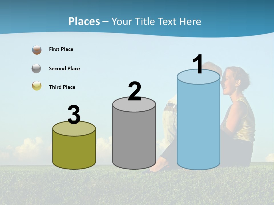 A Woman And A Child Are Sitting On The Grass PowerPoint Template