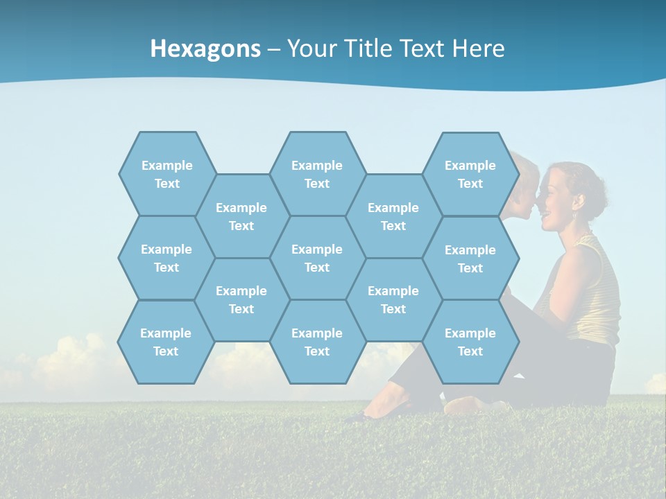 A Woman And A Child Are Sitting On The Grass PowerPoint Template