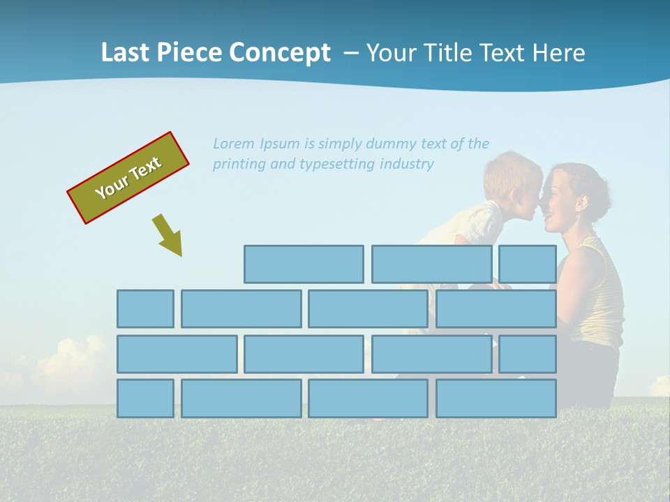 A Woman And A Child Are Sitting On The Grass PowerPoint Template