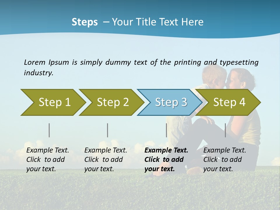 A Woman And A Child Are Sitting On The Grass PowerPoint Template