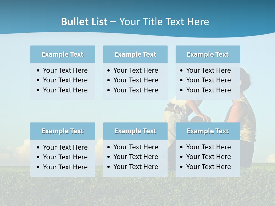 A Woman And A Child Are Sitting On The Grass PowerPoint Template