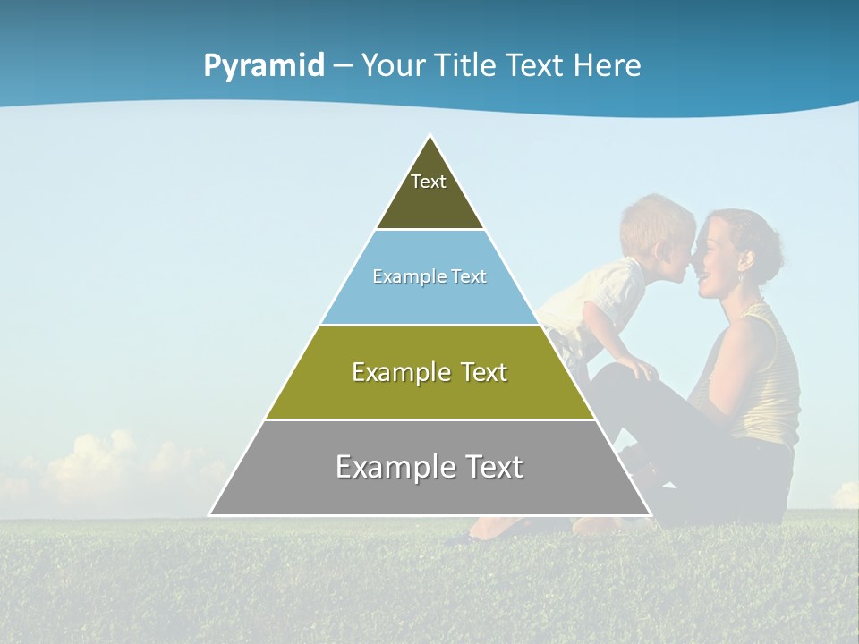 A Woman And A Child Are Sitting On The Grass PowerPoint Template