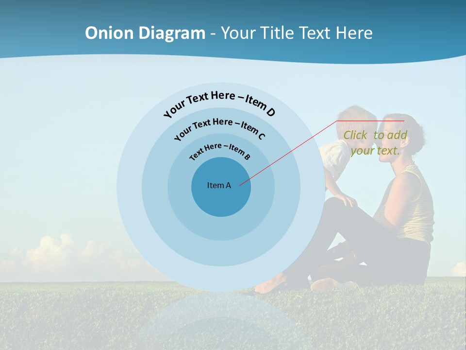 A Woman And A Child Are Sitting On The Grass PowerPoint Template