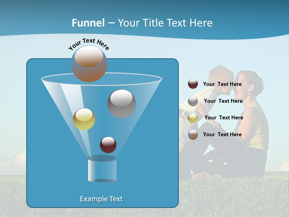 A Woman And A Child Are Sitting On The Grass PowerPoint Template