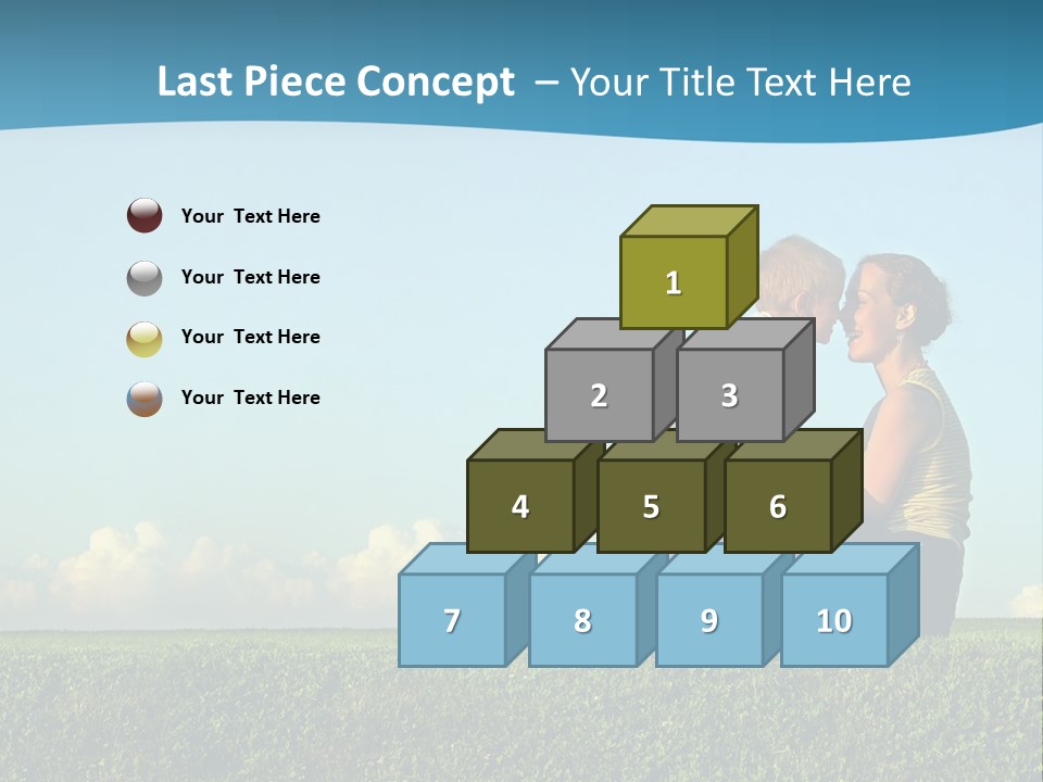 A Woman And A Child Are Sitting On The Grass PowerPoint Template