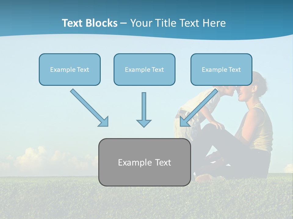A Woman And A Child Are Sitting On The Grass PowerPoint Template