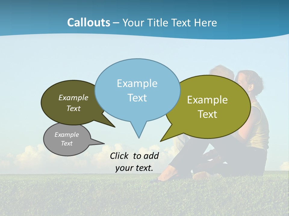 A Woman And A Child Are Sitting On The Grass PowerPoint Template