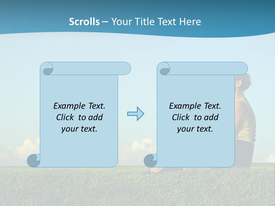 A Woman And A Child Are Sitting On The Grass PowerPoint Template