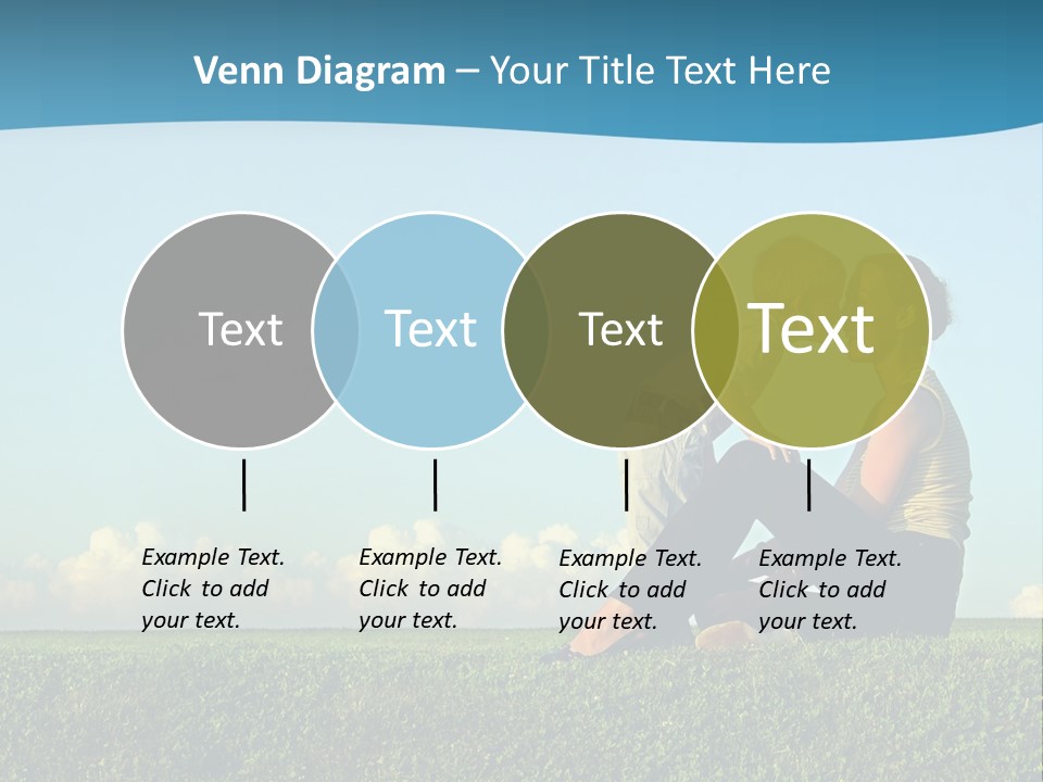 A Woman And A Child Are Sitting On The Grass PowerPoint Template