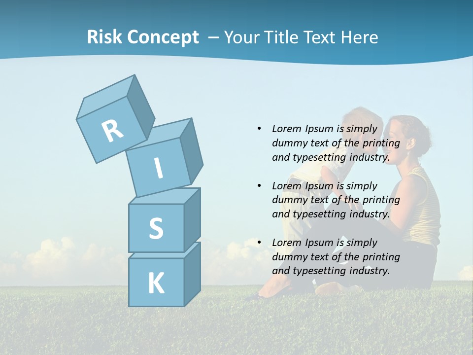 A Woman And A Child Are Sitting On The Grass PowerPoint Template