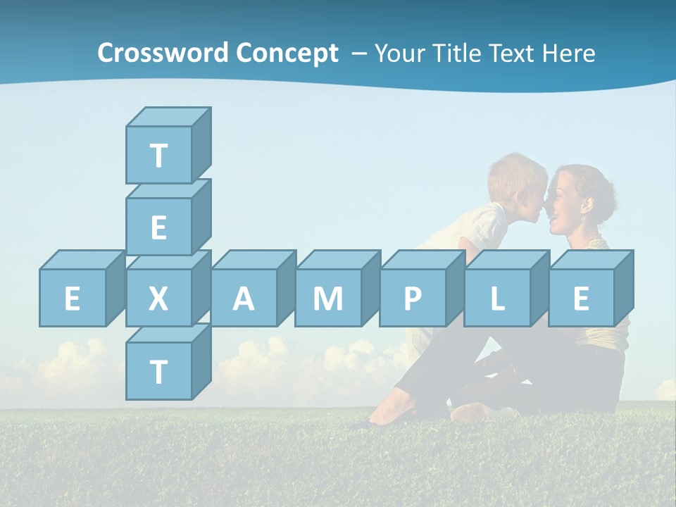 A Woman And A Child Are Sitting On The Grass PowerPoint Template