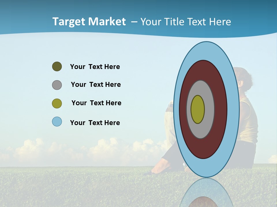 A Woman And A Child Are Sitting On The Grass PowerPoint Template