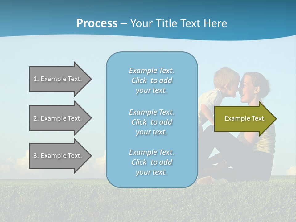 A Woman And A Child Are Sitting On The Grass PowerPoint Template