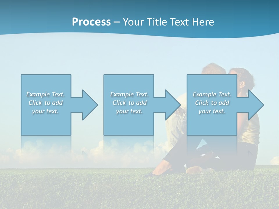 A Woman And A Child Are Sitting On The Grass PowerPoint Template