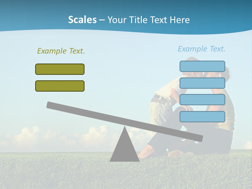 A Woman And A Child Are Sitting On The Grass PowerPoint Template