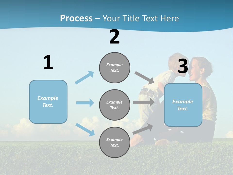A Woman And A Child Are Sitting On The Grass PowerPoint Template