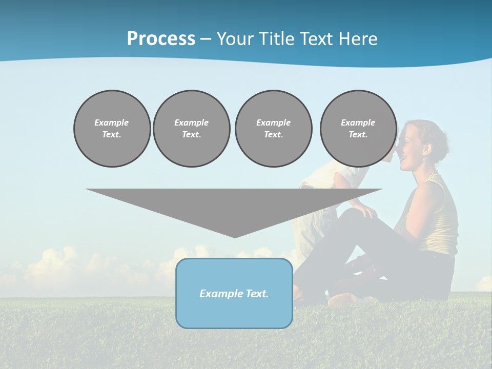 A Woman And A Child Are Sitting On The Grass PowerPoint Template