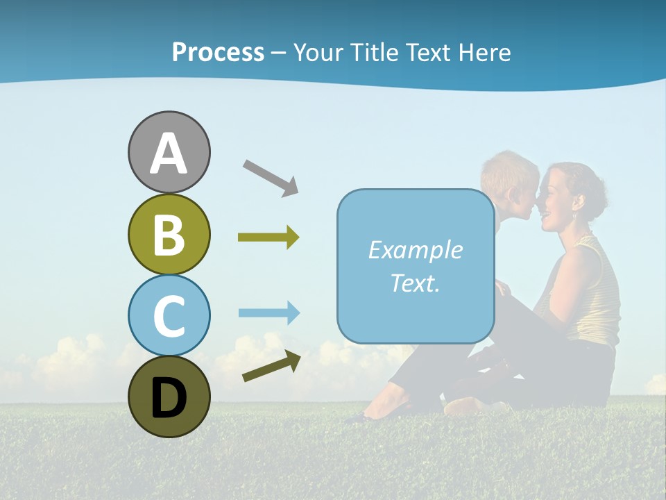 A Woman And A Child Are Sitting On The Grass PowerPoint Template