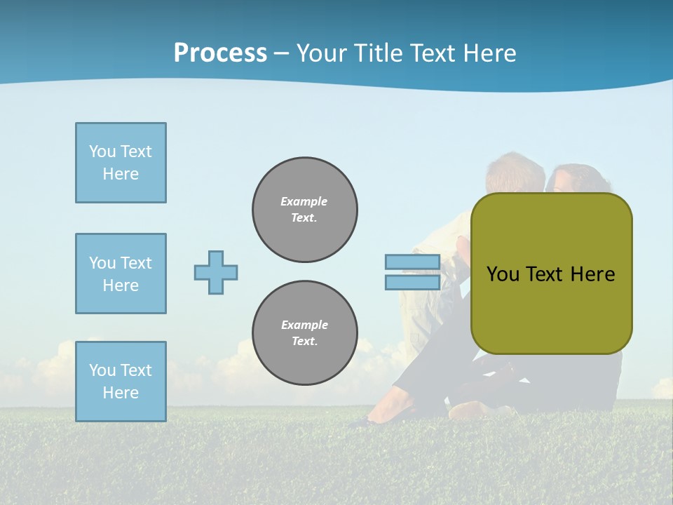 A Woman And A Child Are Sitting On The Grass PowerPoint Template