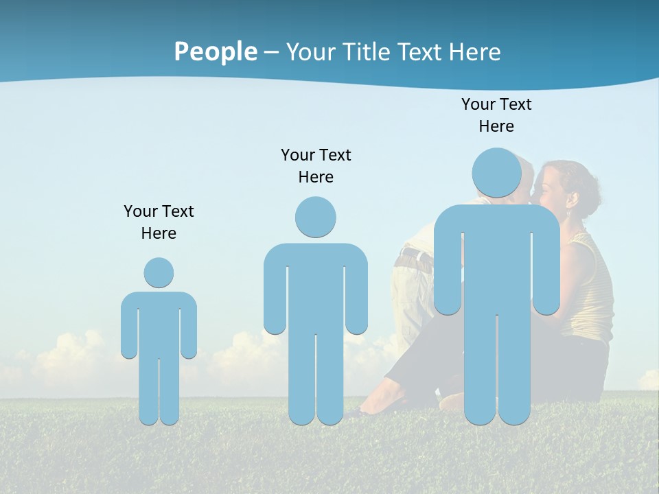 A Woman And A Child Are Sitting On The Grass PowerPoint Template