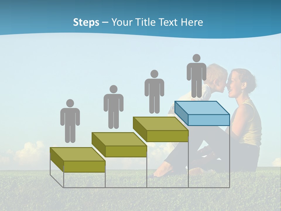 A Woman And A Child Are Sitting On The Grass PowerPoint Template