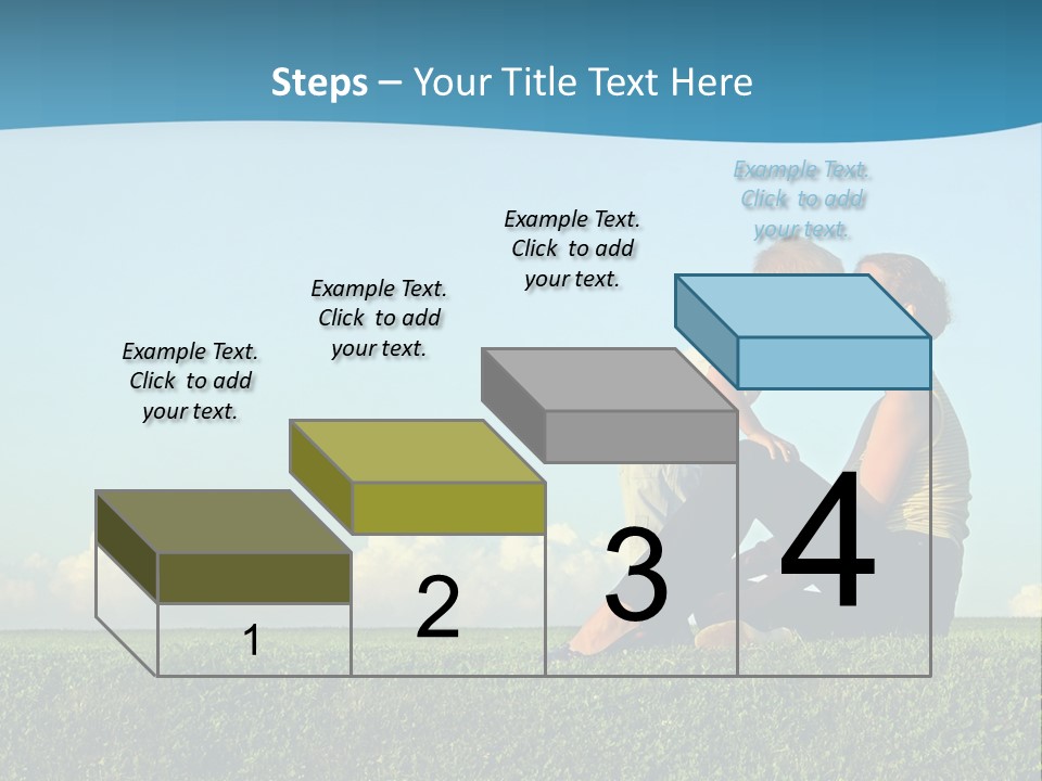A Woman And A Child Are Sitting On The Grass PowerPoint Template