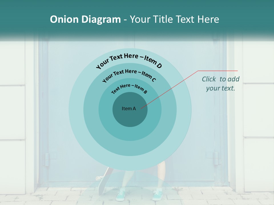 A Woman Holding A Skateboard In Front Of A Blue Door PowerPoint Template