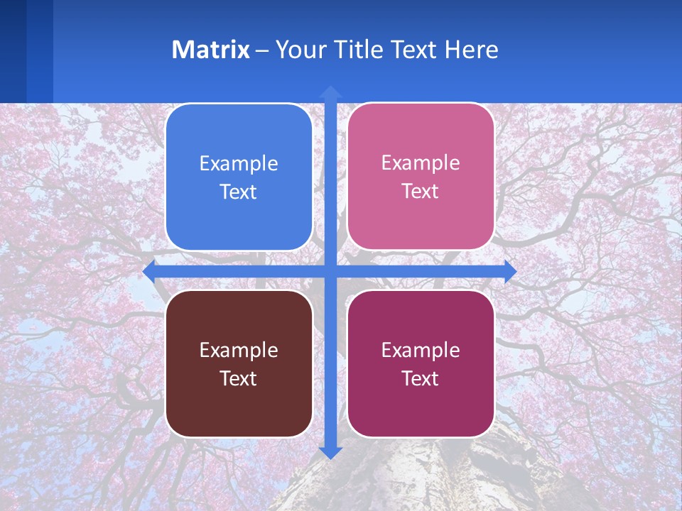A Tree With Pink Leaves Is Shown In This Powerpoint Presentation PowerPoint Template