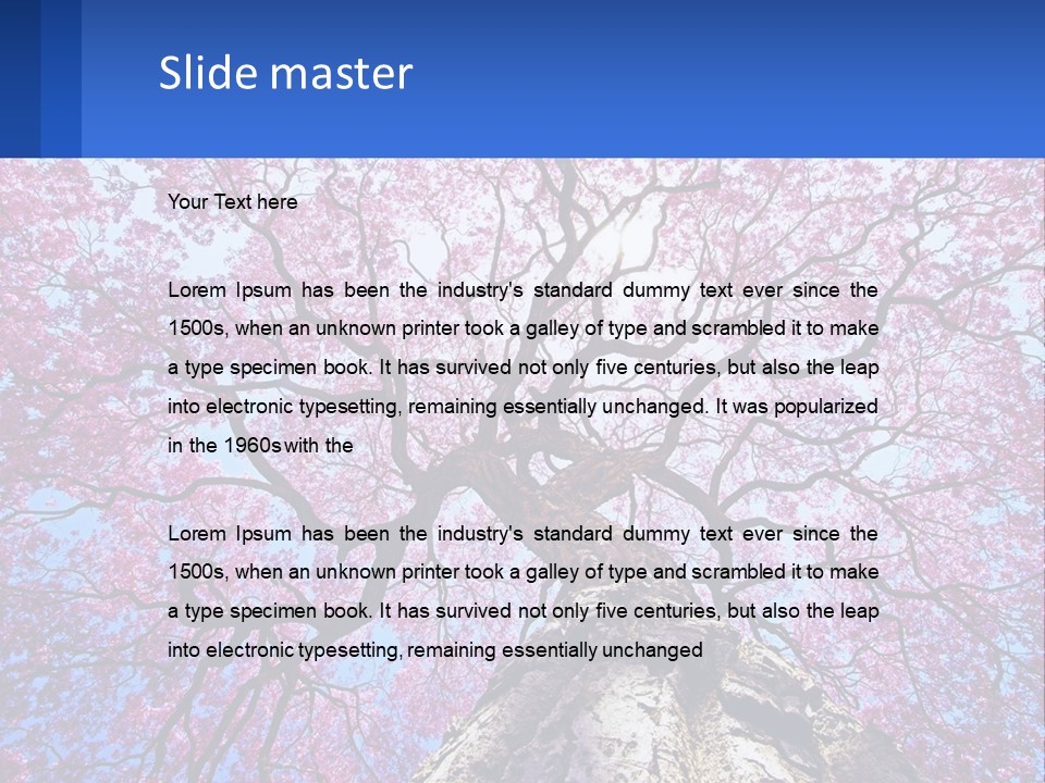 A Tree With Pink Leaves Is Shown In This Powerpoint Presentation PowerPoint Template