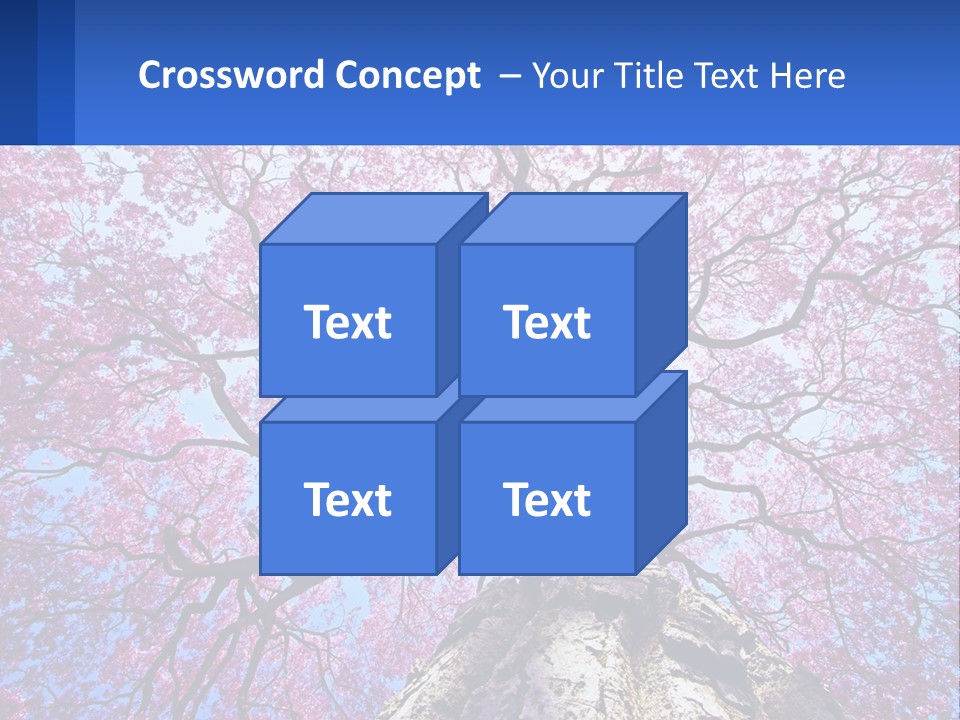 A Tree With Pink Leaves Is Shown In This Powerpoint Presentation PowerPoint Template