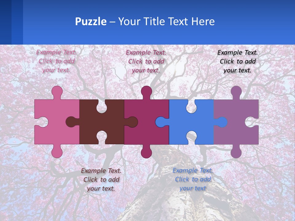 A Tree With Pink Leaves Is Shown In This Powerpoint Presentation PowerPoint Template