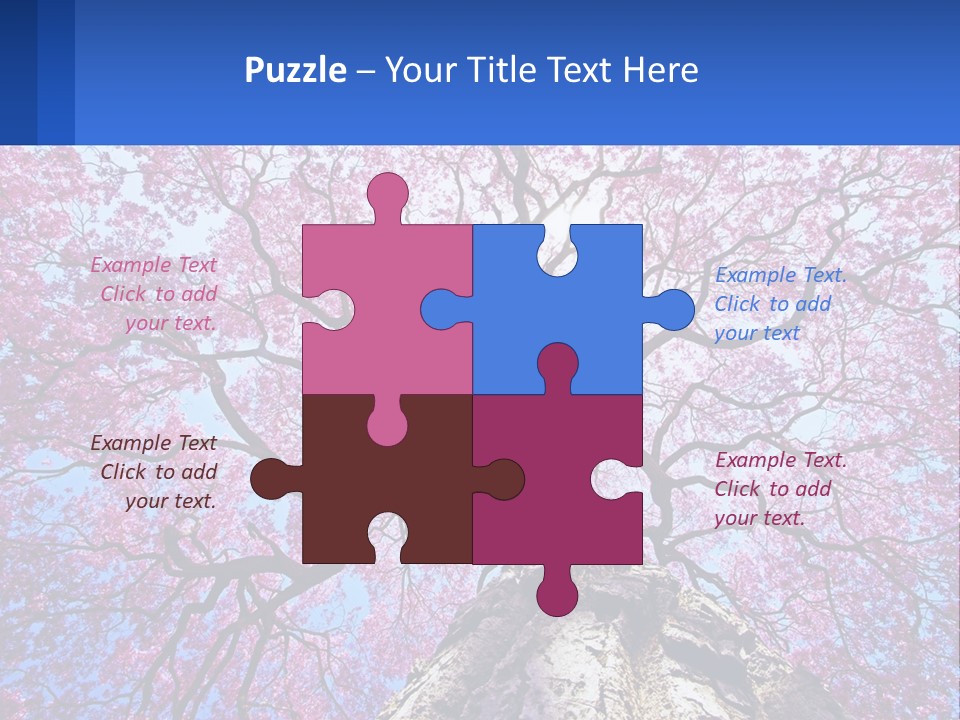 A Tree With Pink Leaves Is Shown In This Powerpoint Presentation PowerPoint Template
