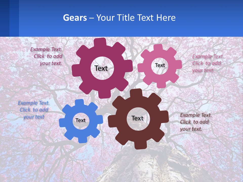 A Tree With Pink Leaves Is Shown In This Powerpoint Presentation PowerPoint Template