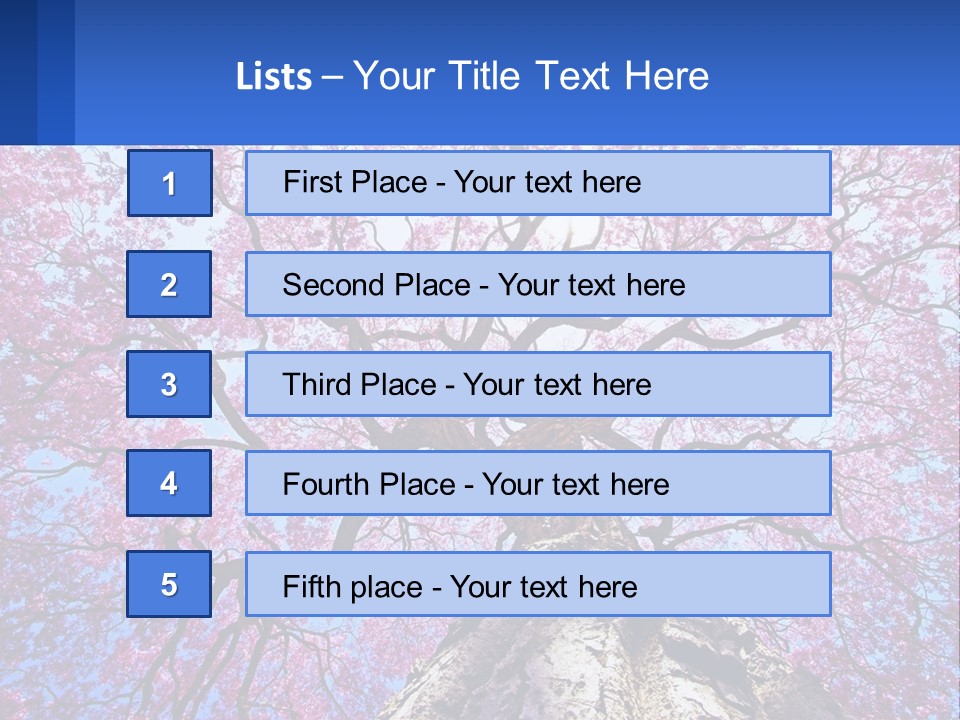 A Tree With Pink Leaves Is Shown In This Powerpoint Presentation PowerPoint Template