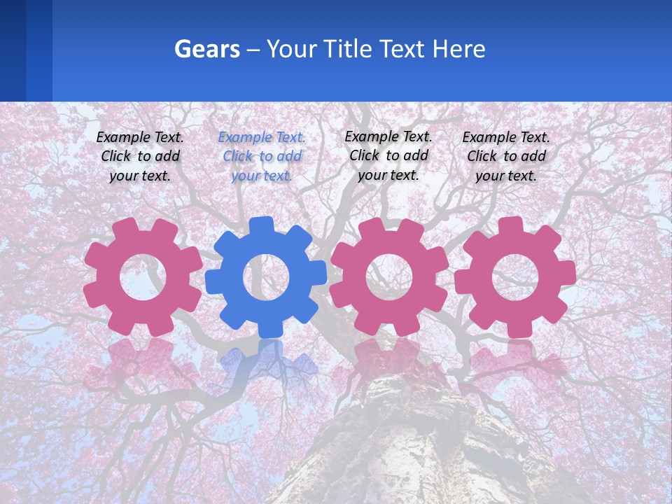 A Tree With Pink Leaves Is Shown In This Powerpoint Presentation PowerPoint Template
