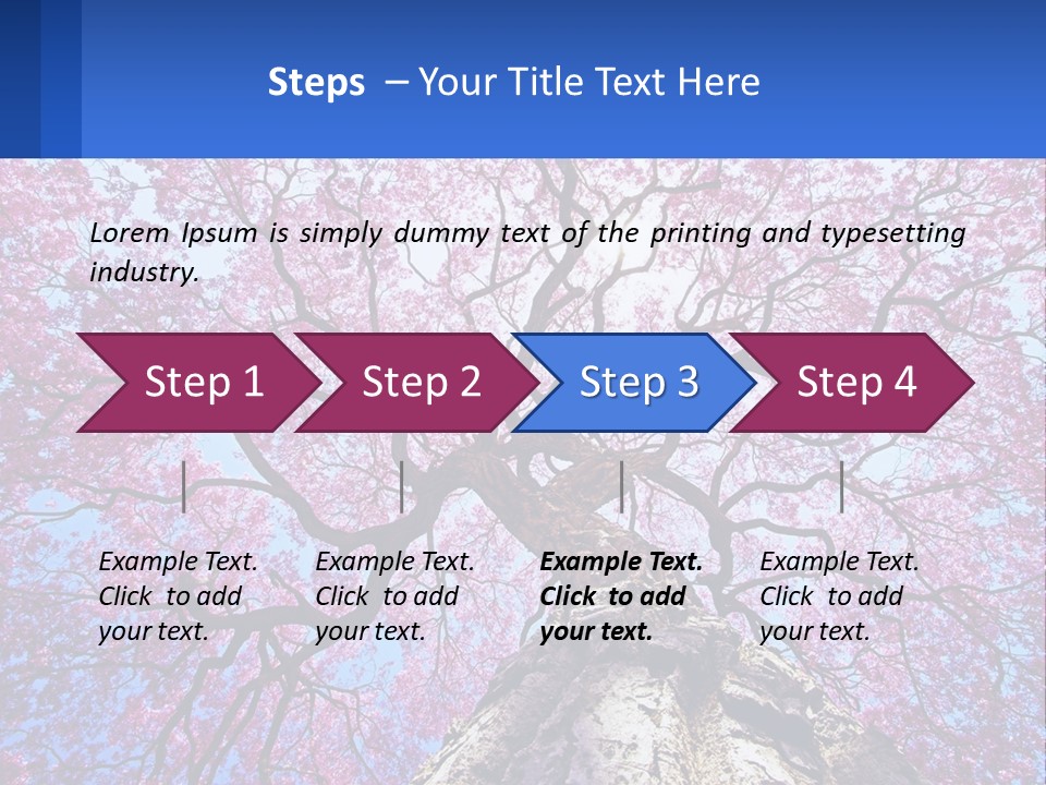 A Tree With Pink Leaves Is Shown In This Powerpoint Presentation PowerPoint Template