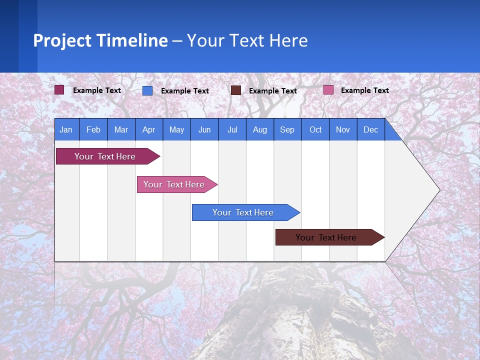A Tree With Pink Leaves Is Shown In This Powerpoint Presentation PowerPoint Template
