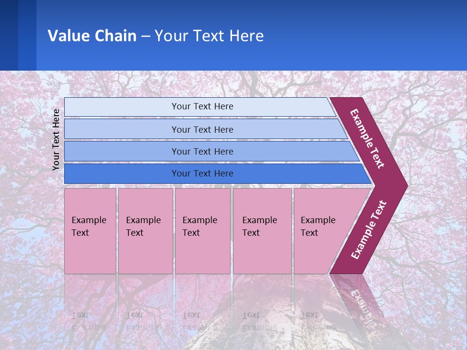 A Tree With Pink Leaves Is Shown In This Powerpoint Presentation PowerPoint Template