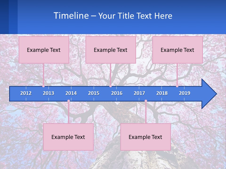 A Tree With Pink Leaves Is Shown In This Powerpoint Presentation PowerPoint Template