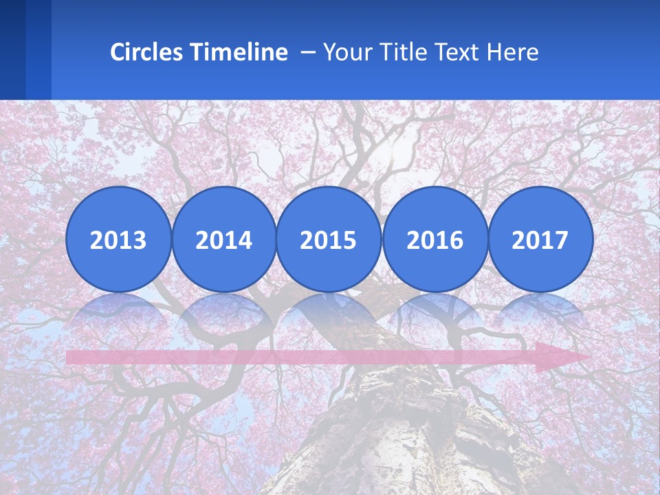 A Tree With Pink Leaves Is Shown In This Powerpoint Presentation PowerPoint Template