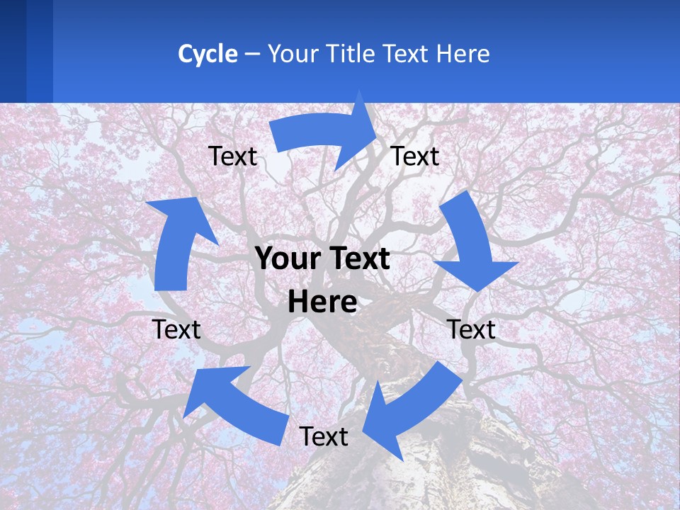 A Tree With Pink Leaves Is Shown In This Powerpoint Presentation PowerPoint Template