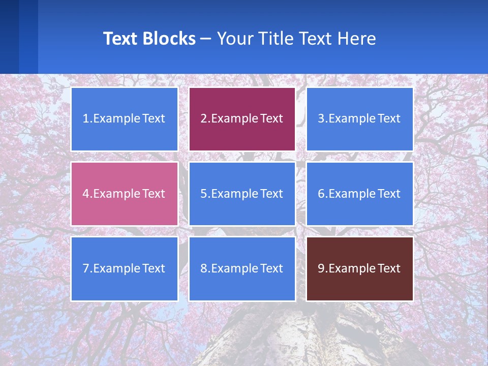 A Tree With Pink Leaves Is Shown In This Powerpoint Presentation PowerPoint Template