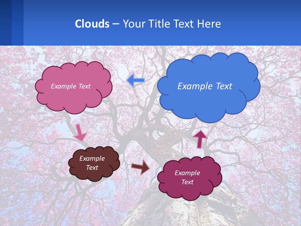 A Tree With Pink Leaves Is Shown In This Powerpoint Presentation PowerPoint Template