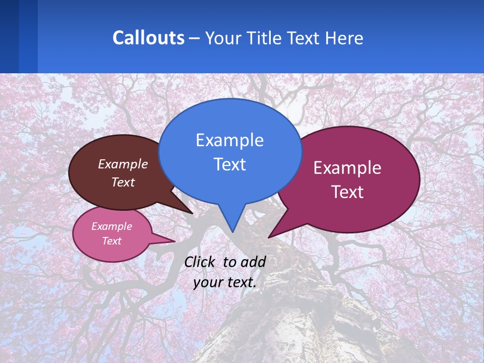 A Tree With Pink Leaves Is Shown In This Powerpoint Presentation PowerPoint Template