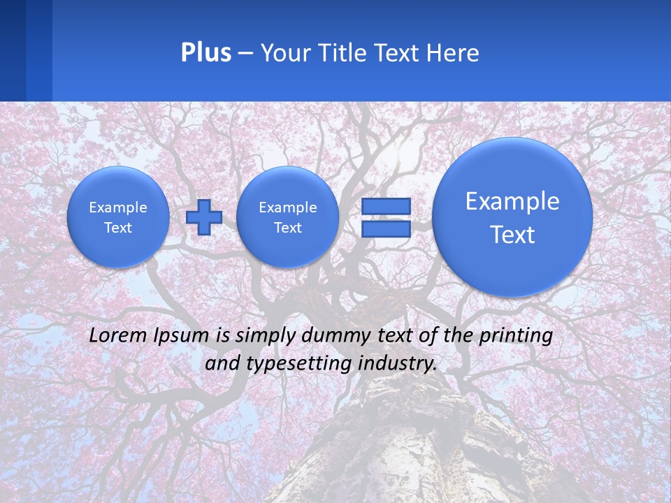 A Tree With Pink Leaves Is Shown In This Powerpoint Presentation PowerPoint Template