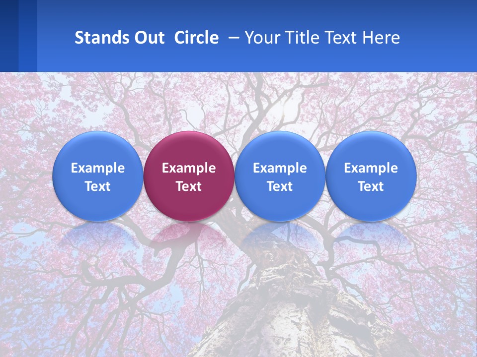 A Tree With Pink Leaves Is Shown In This Powerpoint Presentation PowerPoint Template