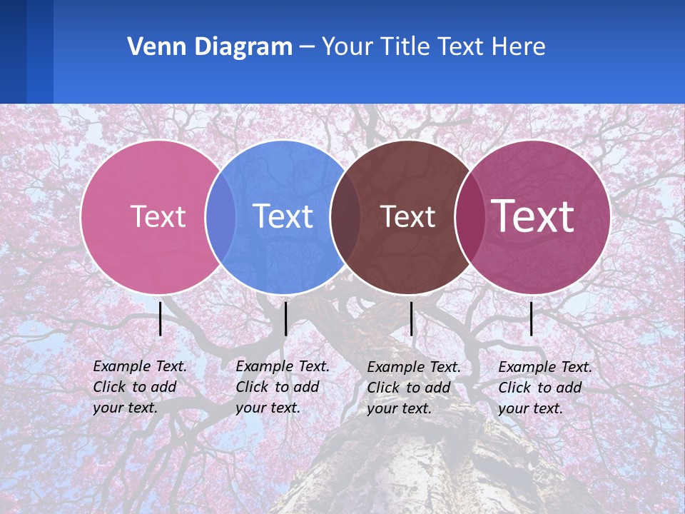 A Tree With Pink Leaves Is Shown In This Powerpoint Presentation PowerPoint Template